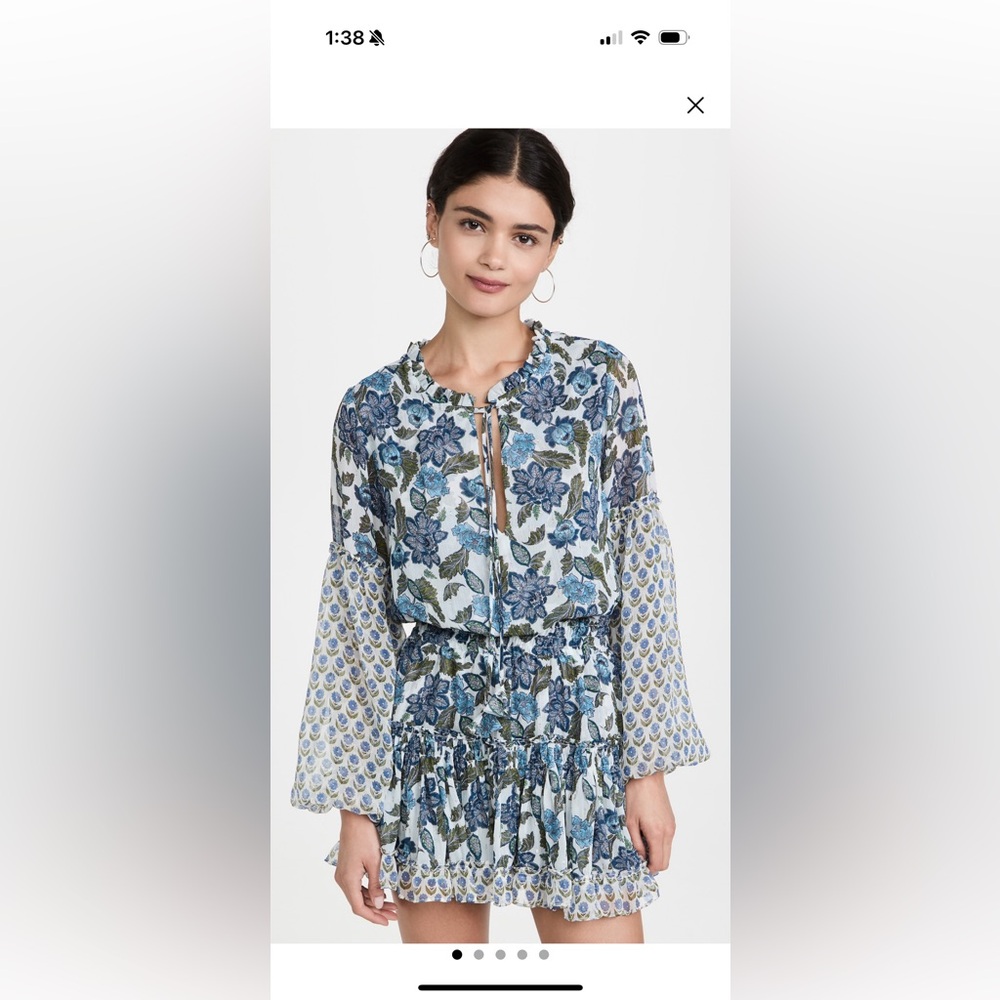 MISA Blue Floral dress - Elisabetta